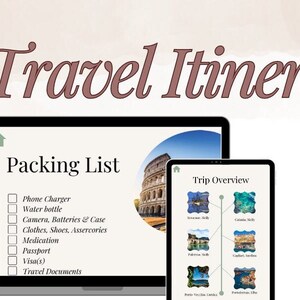Digital Travel Itinerary- Printable & Editable Digital Template download, Vacation Planner, Travel Guide Italy, Desktop, iPad, Tablet