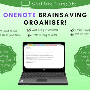 Plantilla de productividad de OneNote / Organizador de vida digital / Lista de tareas pendientes para ahorrar cerebro / Manténgase al día con tareas, proyectos y eventos