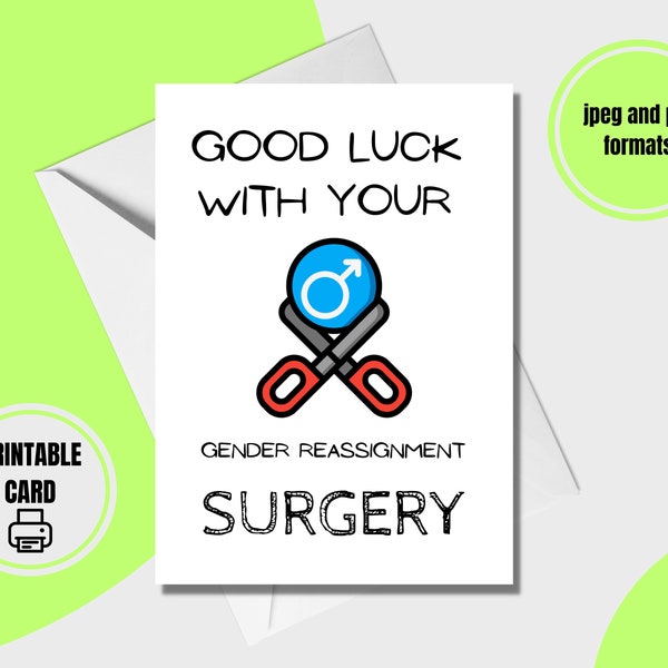 Gender Reassignment Surgery Card Etsy