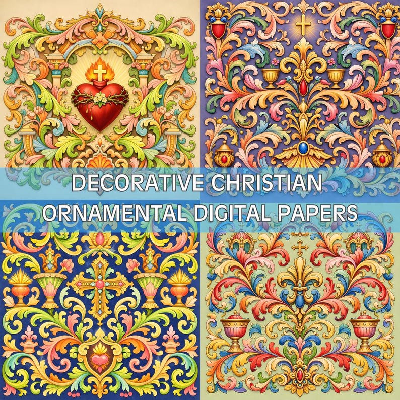 31 Decorative Christian Ornamental Designs | 300 DPI JPG | Digital ...