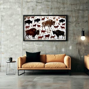 Altamira Bison Cave Art, Inspired, Prehistoric Wall Art Download - Ancient Abstract Decor, Ancient People, Cave Paintings