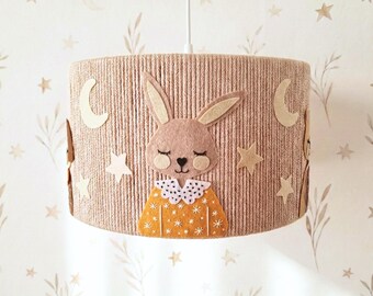 Felt Animal Nursery Lamp | Handmade Boho Kids Room Light | Woodland Ceiling Light