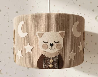 Lámpara de techo infantil con diseño de animales / Lámpara colgante hecha a mano para habitación infantil / Lámpara con pantalla de diseño de bosque