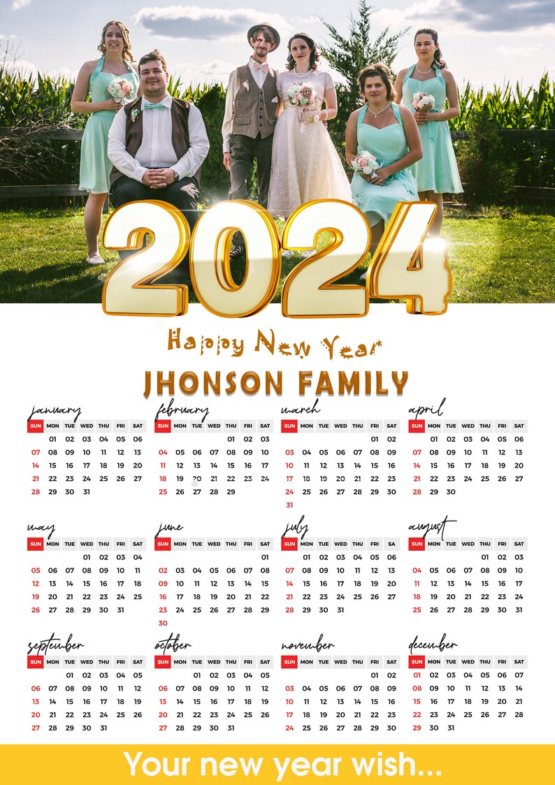 Personalized Christmas Gift Calendar, Digital Downloadable and