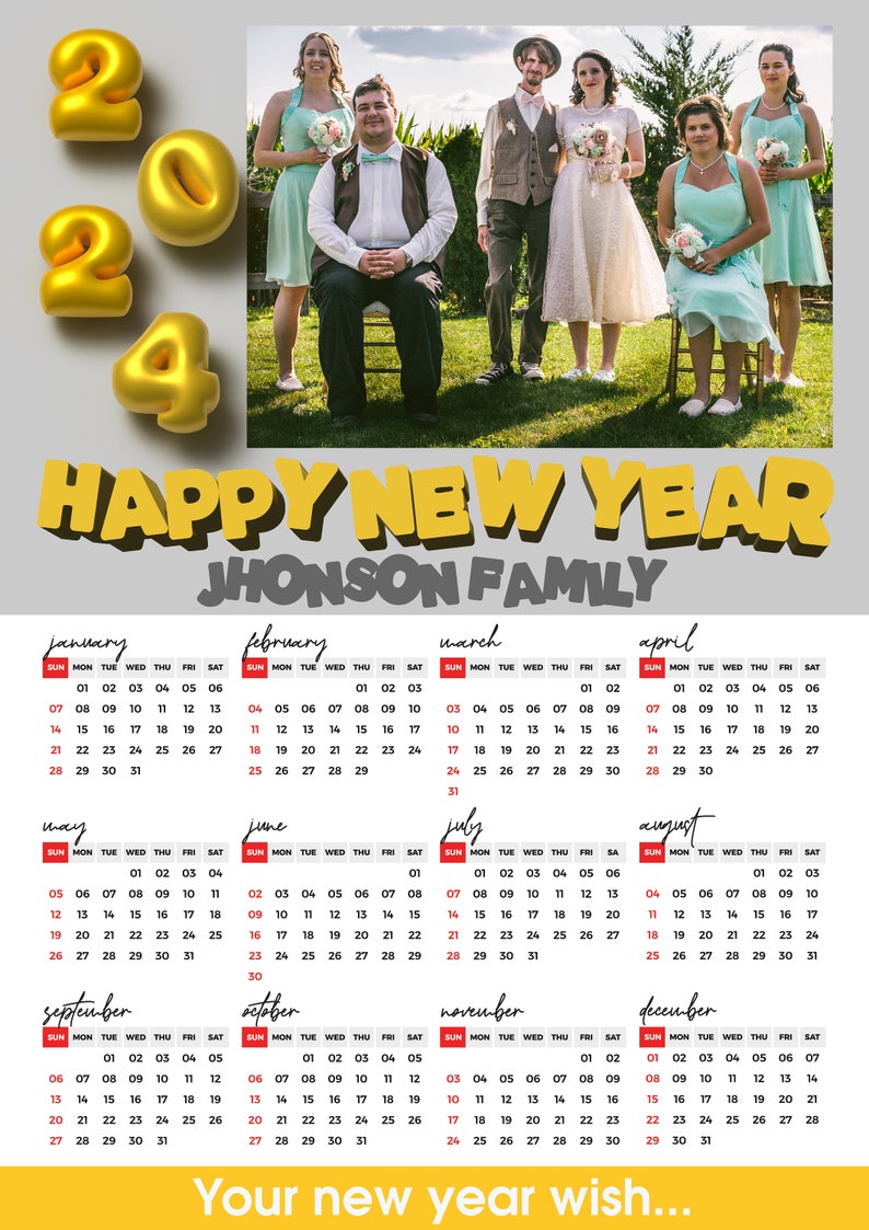 Personalized Christmas Gift Calendar, Digital Downloadable and