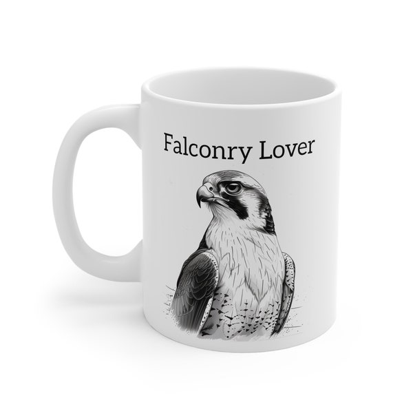 Falconry Mug, Falconry Mug, Birthday Present, Anniversary Gift, 11oz White Mug