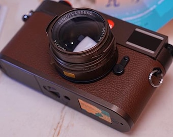 Handcrafted Vintage Leica Camera Model in Brown | Elegant Home Décor, Collectible Display & Photography Prop