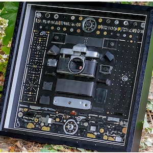 Disassembled Canon Camera | Framed Camera Teardown | Film Camera | Canon Pentax Seagull | Vintage Canon Camera | Photographer Wall Art