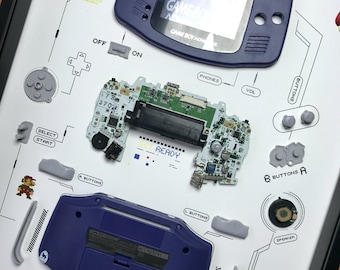 Recycled Game Boy Advance Console Art | Disassembled Gaming Display
