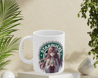 Yuuki Asuna Starbucks Custom Design 11 oz Ceramic Mug - Unique Anime Inspired Collectible