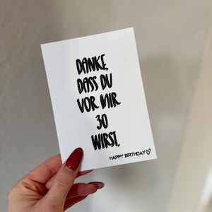 Geburtstagskarte | Karte zum runden Geburtstag (30, 40, 50, 60) | Weiß/Schwarz