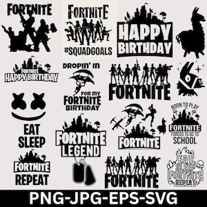 Battle Royale Gamer SVG PNG-paket | Gamingfödelsedagströjadesign | Tecknad spelinspirerade klippfiler | Videospelsfestsublimering | Cricut