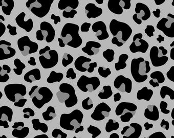 Patrón sin costuras de leopardo gris SVG, papel digital con estampado de guepardo, textura animal gris plateada, fondo vectorial de gato salvaje, estampado de tela PNG
