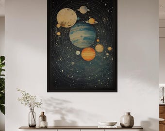 Retro Solar System Print | Vintage Astronomy Wall Art