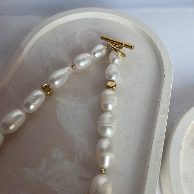 Wedding jewelry pearl set string of pearls necklace freshwater pearl necklace earings set Baroque Pearl choker chunky pearl necklace gift