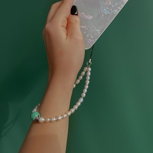 Real Pearl Phone Strap, Phone Charm Strap, Pearl Phone Chain, Cute Phone Charm, Beaded Phone Charm, Pearl Phone Charm, Agate Charm