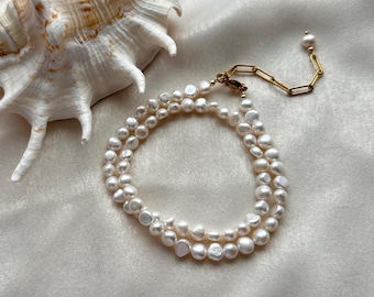 Dainty Freshwater Pearl Choker: Beaded Bridal Necklace
