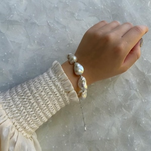ブレスレット VINTAGE HOLLYWOOD Baroque Pearl Matte Bracelet BMR687 Vintage Baroque Pearl Bracelet - Etsy