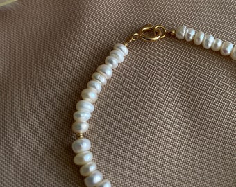 Tiny Baroque Pearl Anklet, Freshwater Pearl Ankle Bracelet, Dainty Anklet, Pearl anklet, Baroque Pearl Bracelet Anklet, Woman gift for her