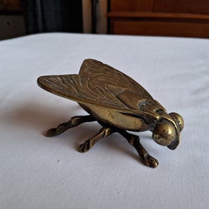 Brass fly, vintage brass vesta fly, brass fly match holder, brass fly ashtray, fly figurine