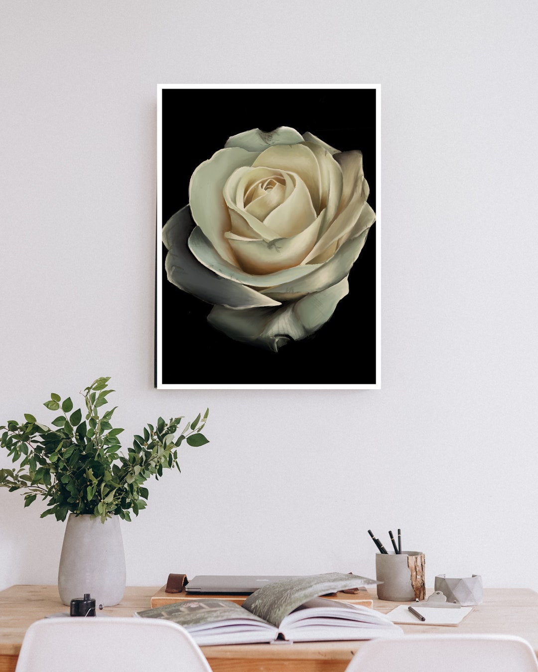Aw Print Roses White Rose A4 Unframed Print Art Print Rose Drawing Artwork - Etsy