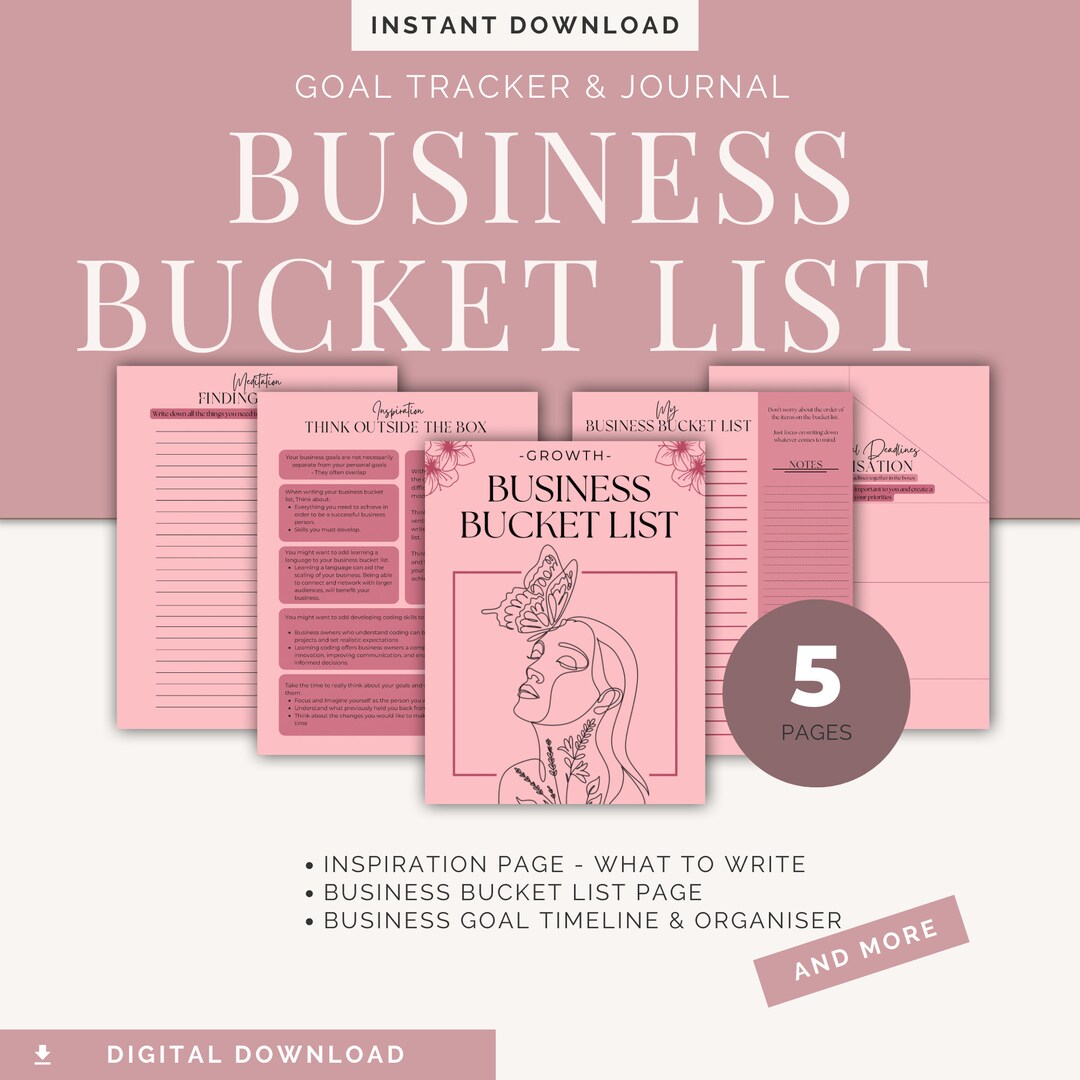 Business Bucket List Goal Tracker Journal Small Business Etsy