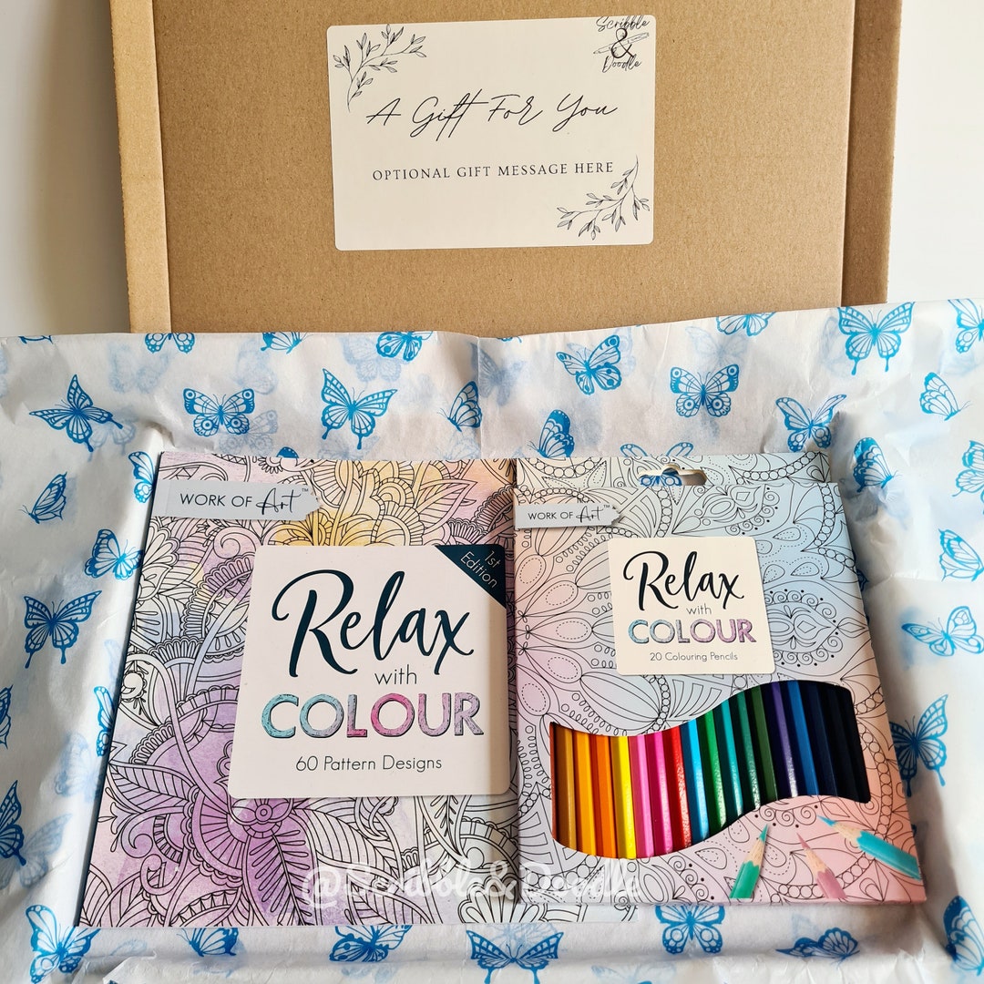 Letterbox Colouring Gift Set Puzzle Book Gift Box Relax Etsy UK