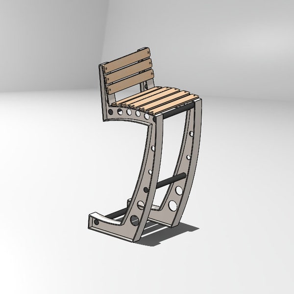 Metal Bar Stool DXF File for CNC Laser or Plasma Cutting, stool dxf, metal bar stool drawing, bar stool, chair, drawing, dxf, , steel stool