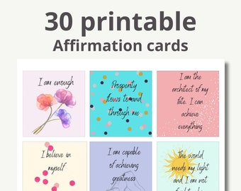 Positive Affirmation Kartendeck, Vision Board Ausdrucke, Karten für Gesetz der Anziehung, Manifestation Kit, Selbstpflege Ausdrucke, DIGITAL