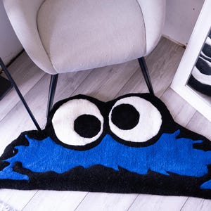 ハンドメイド ブルー モンスター ラグ - ファンキーなタフテッド カーペット | ホーム デコレーション | グルーヴィーなラグ | 楽しい部屋の装飾 |