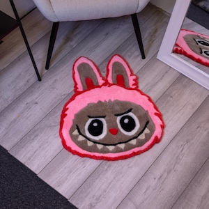 Tapis capitonné lapin monstre : décoration de chambre à coucher anime kawaii