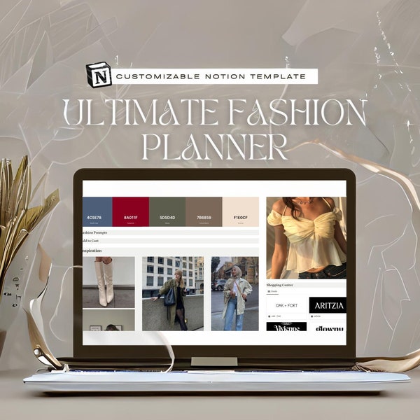 Fashion Planner Notion Template | Personal Style Library, Wardrobe Manager/Clothes/Laundry Tracker