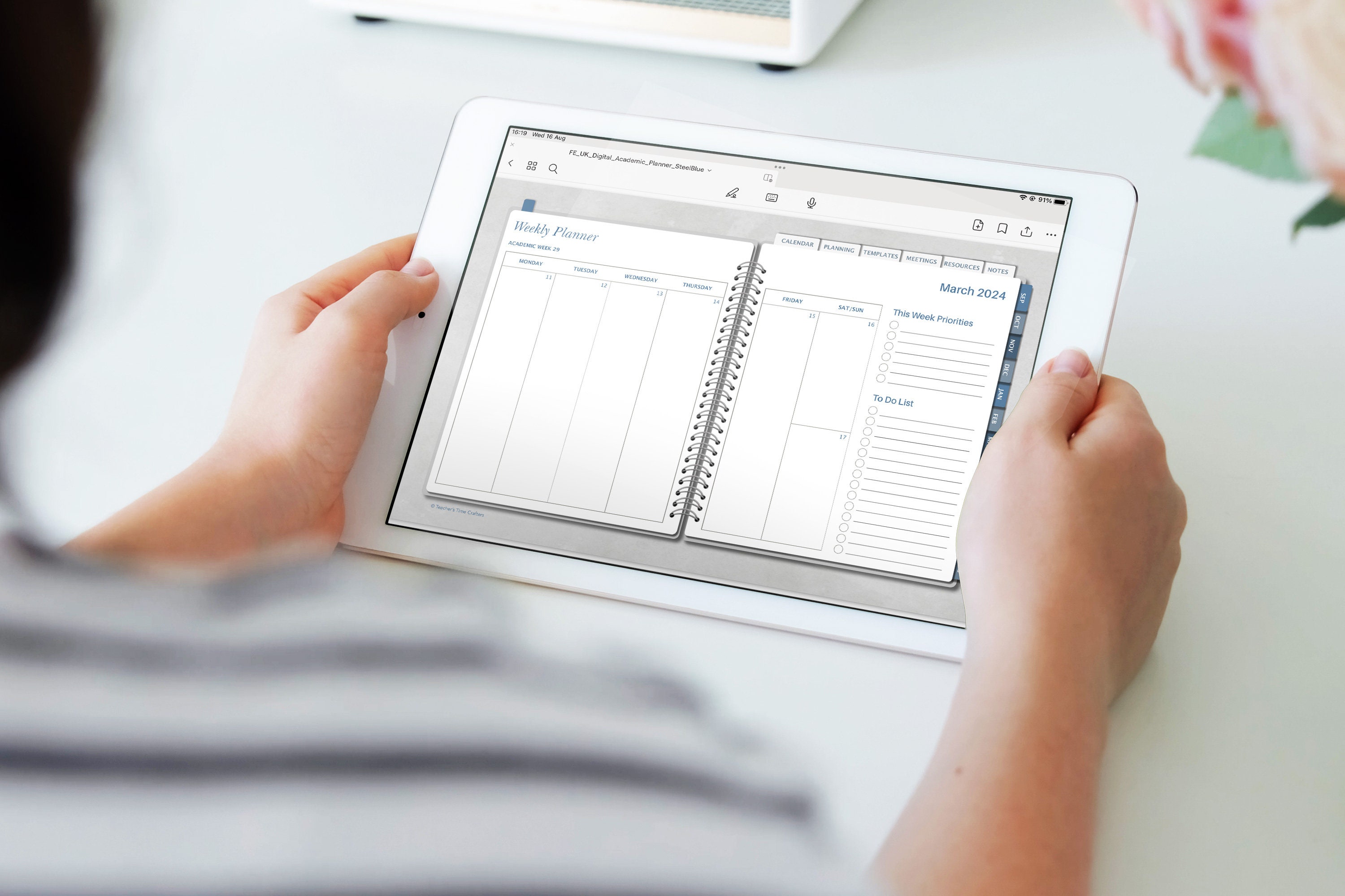FE Teacher 20232024 Digital Academic Planner Blue, Goodnotes