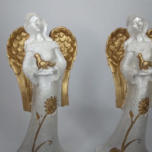 Hand Painted Angel Statues , White Angel, Beautiful Vintage Angel, Angel Sculpture, Stylish Tabletop Figurine, Angel decor, Religious Gifts