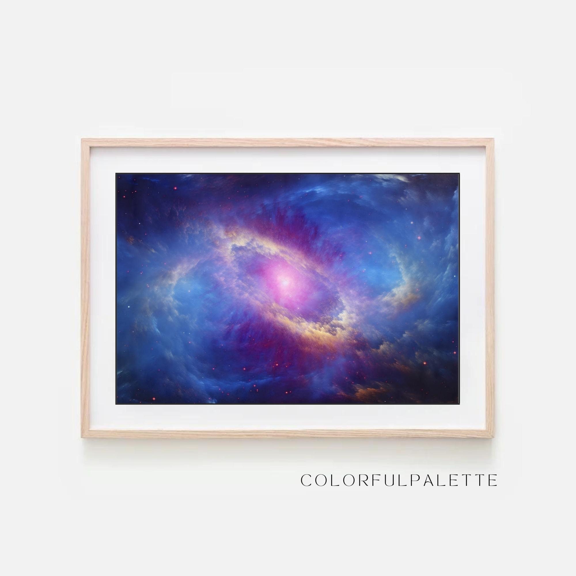 Set of 4 Galaxy Painting Universe Wall Art Set Nebula Oil Painting Star
