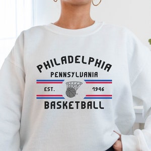 Philadelphia Retro Style Basketball Sweatshirt Crewneck, Philly Game Day Shirt, 76ers Fan Gifts, Philadelphia 76ers Tshirt, 76ers Basketball