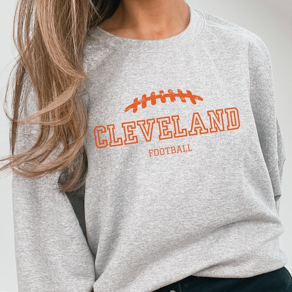 Cleveland Vintage 90s Style Football Sweatshirt, Cleveland Cute Tailgating Crewneck, Browns Fan Gift, Cleveland Browns Tshirt, Cleveland Tee