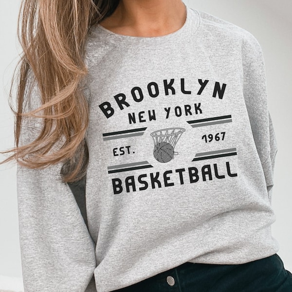 Brooklyn Retro Style Basketball Sweatshirt, Brooklyn Vintage Crewneck, Nets Fan Gifts, Game Day Cute Brooklyn Nets Shirt, Nets Tailgate Tee