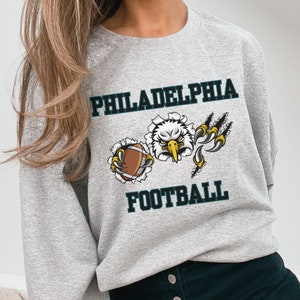 Philadelphia Vintage Style Football Sweatshirt, Philly Retro 90s Crewneck, Eagles Cute Oversized Shirt, Eagles Fan Gifts, Philly Tshirt
