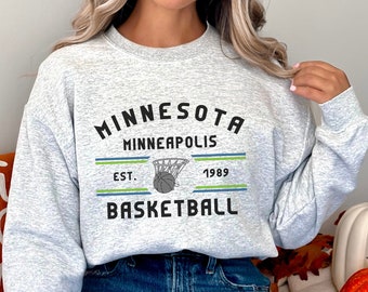 Minnesota Game Day Retro Basketball Sweatshirt, Vintage 90s Minnesota Crewneck, Timberwolves Fan Gifts, Cute Minnesota Timberwolves Tshirt