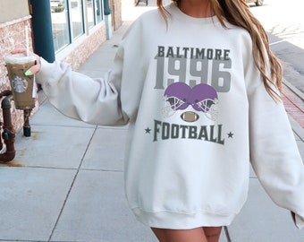 Baltimore Football Sweatshirt Crewneck, Retro Baltimore Shirt, Womens Cute Ravens Shirt, Ravens Fan Gift, Vintage Ravens Game Day Tshirt