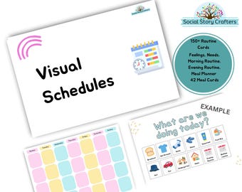 Visual Schedule Printable | Autism Routine Cards, Meal Planner (Digital Download)
