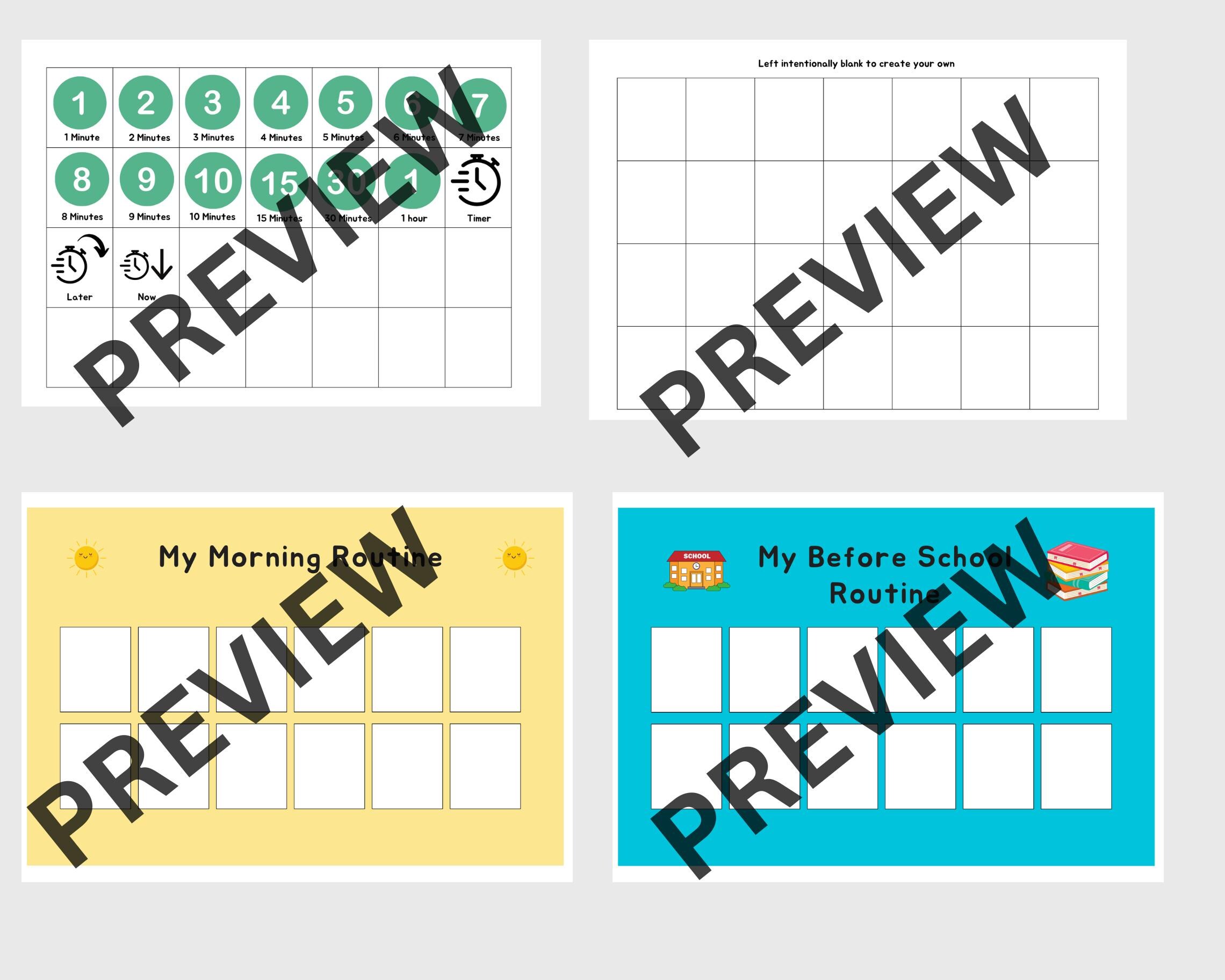 Visual Schedule Printable | Autism Routine Cards, Meal Planner (digital ...