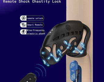 Electric shock training Male remote cb penis lock App Control Chastity Cage Discipline punishment lock Male Chastity Resin chastity lock