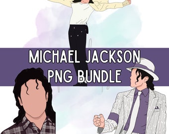 Michael Jackson PNG Bundle, Michael Jackson Stickers and Stamps, Faceless Portraits, Digital Illustrations, Digital Clip Art, Music Artist.
