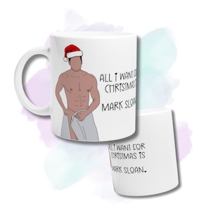 Greys Anatomy Mug, Mark Sloan Mug, Funny Christmas Mug for Her, Greys Anatomy Gift, Christmas Gifts, Mark Sloan Print, Coworker Gifts.