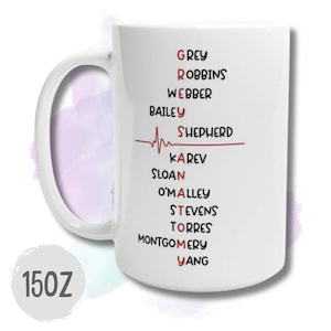 Greys Anatomy Mug. Greys Anatomy Cast. Greys Anatomy Text Mug. Greys Anatomy Gifts. Greys Anatomy Fans. Meredith Grey. Cute Mugs for Her.