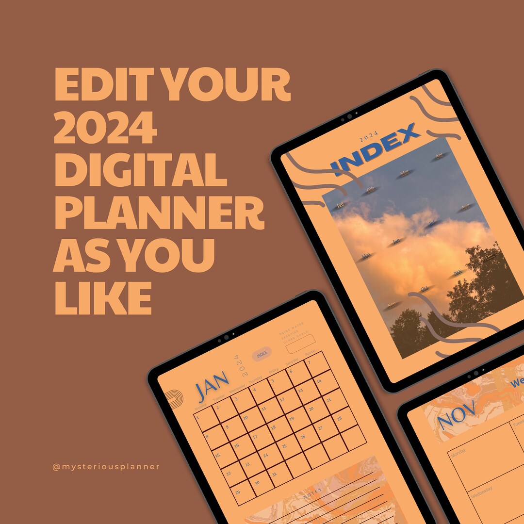 2024 Planner Digital Planner Hyperlinked Planner Study - Etsy