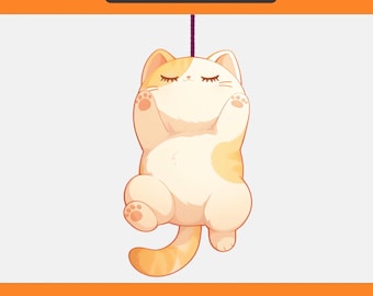 Adorable Kitty Stinger Transition, Animated Overlay, Twitch Stream, Cute Aesthetic, OBS, Cat, Balloon, Orange Aesthetic, Scene Animation