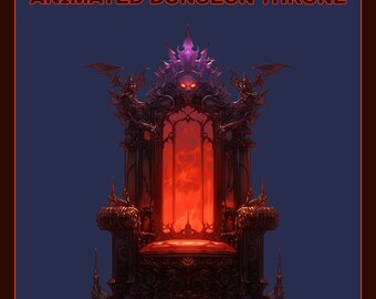 VTUBER Animated Dungeon Throne Asset / Red Demonic / Gothic Dark Decoration / Streamer Chair / Horror / Props / Accessory / Darken